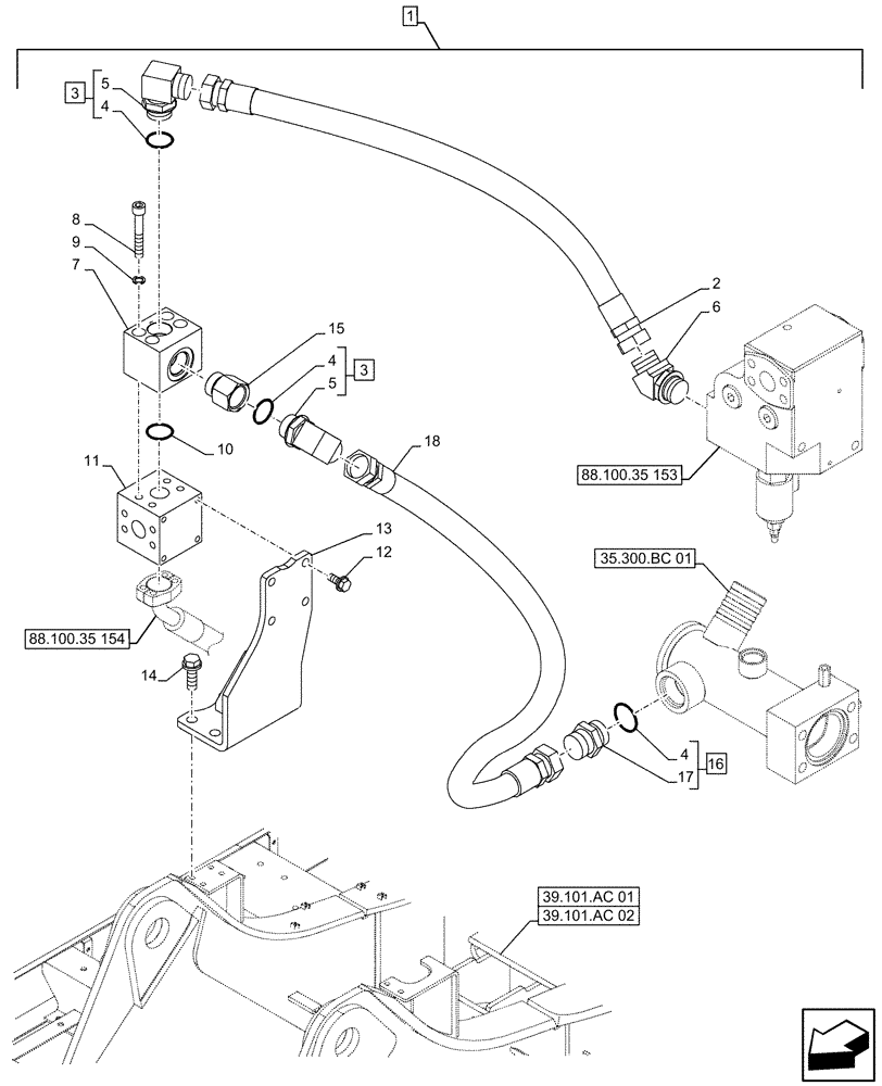 Схема запчастей Case CX490D RTC - (88.100.35[152]) - DIA KIT, HAMMER CIRCUIT, HIGH FLOW, SHEARS, W/ ELECTRICAL PROPORTIONAL CONTROL, MANIFOLD VALVE, LINE (88) - ACCESSORIES