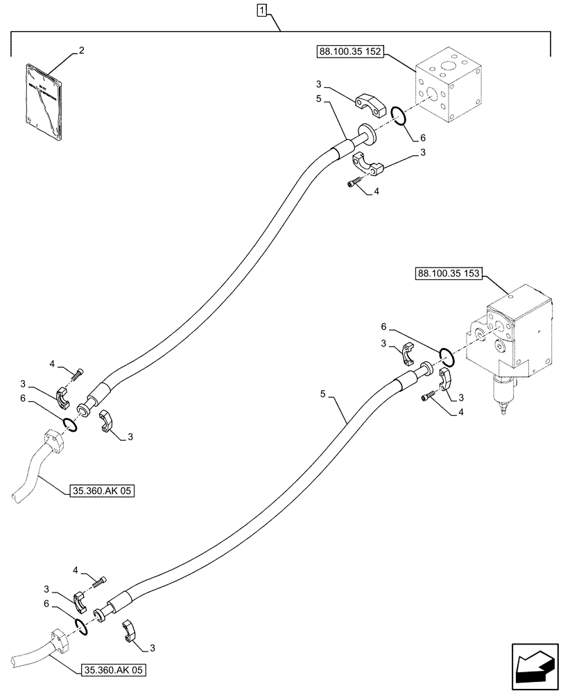 Схема запчастей Case CX490D RTC - (88.100.35[151]) - DIA KIT, HAMMER CIRCUIT, HIGH FLOW, SHEARS, W/ ELECTRICAL PROPORTIONAL CONTROL, BOOM, LINE (88) - ACCESSORIES