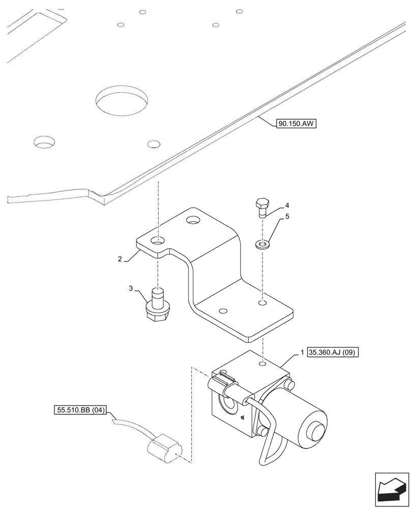 Схема запчастей Case CX210D NLC - (35.360.AJ[04]) - VAR - 461869 - HAMMER CIRCUIT, SOLENOID VALVE, HIGH FLOW, W/ ELECTRICAL PROPORTIONAL CONTROL (35) - HYDRAULIC SYSTEMS