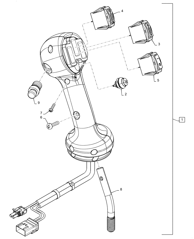 Схема запчастей Case SV280 - (55.512.CL[17]) - LEVEL 350, HANDLE GRIP, LH (55) - ELECTRICAL SYSTEMS