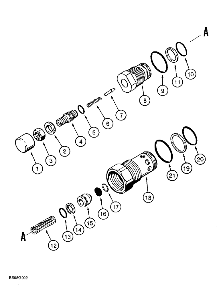 Схема запчастей Case 721B - (8-049A) - CIRCUIT RELIEF VALVE - 121005A1 (08) - HYDRAULICS