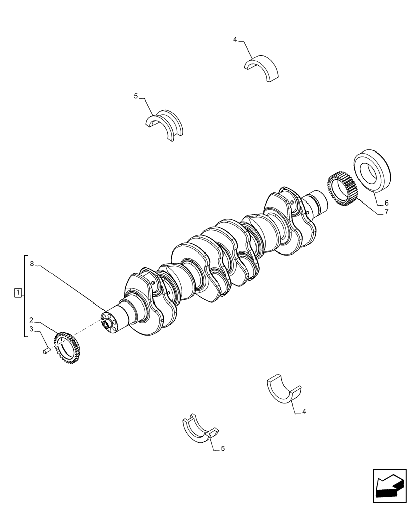 Схема запчастей Case F4HFE413N B007 - (10.103.AA) - CRANKSHAFT (10) - ENGINE