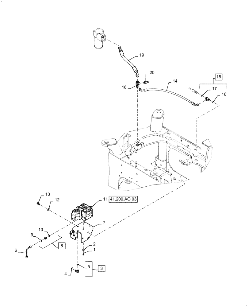 Схема запчастей Case 521F - (41.200.AO[02]) - VAR - 482913 JOYSTICK STEERING WITH AUXILIARY STEERING (41) - STEERING