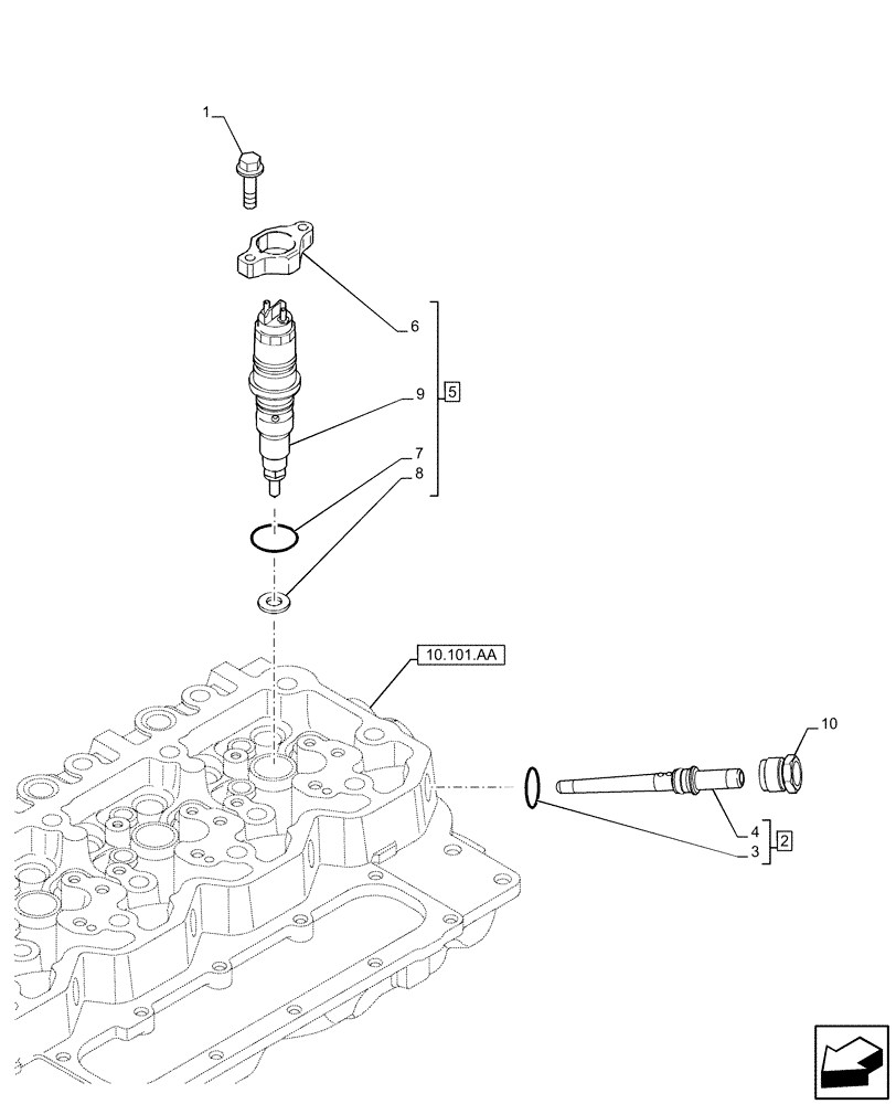 Схема запчастей Case F4HFE413N B007 - (10.218.AF) - FUEL INJECTOR (10) - ENGINE