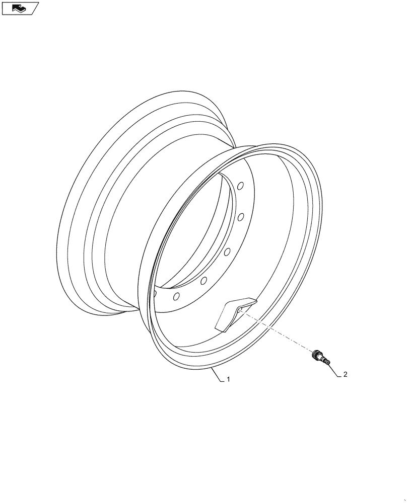 Схема запчастей Case 521F - (44.511.AG[01]) - VAR - 9420438, 9420440, 424240, 424780 - WHEEL ASSEMBLY, ONE PIECE (44) - WHEELS