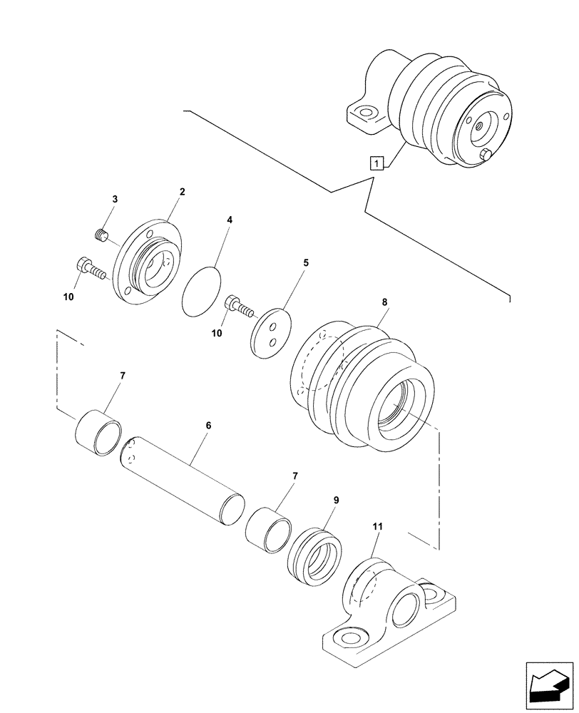 Схема запчастей Case CX75C SR - (48.138.AD[02A]) - TRACK SUPPORT ROLLER (48) - TRACKS & TRACK SUSPENSION