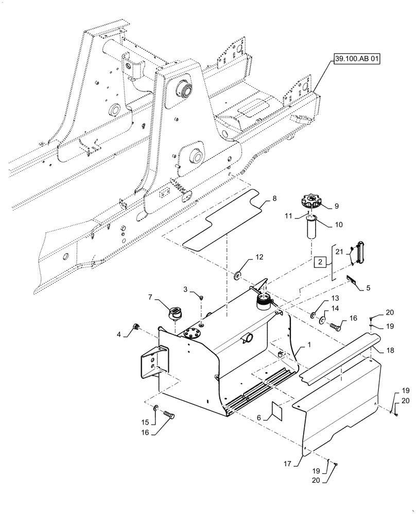 Схема запчастей Case 570N EP - (35.300.AQ[01]) - HYDRAULIC TANK (35) - HYDRAULIC SYSTEMS