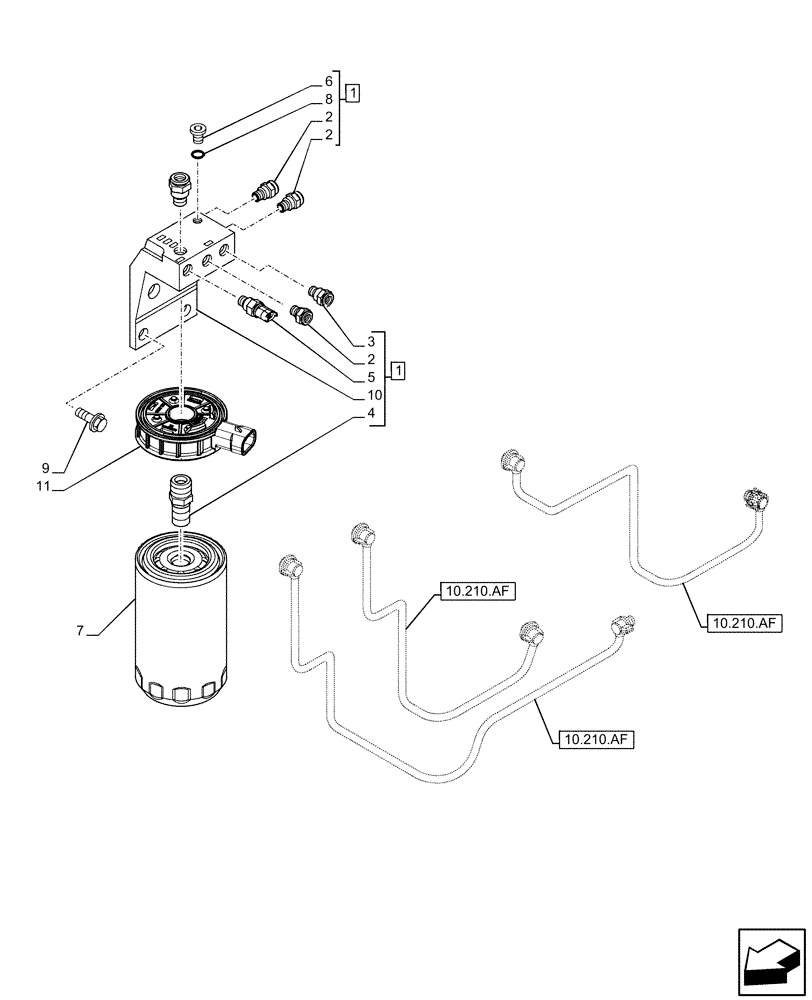 Схема запчастей Case F4HFE413N B007 - (10.218.AD) - FUEL FILTER (10) - ENGINE