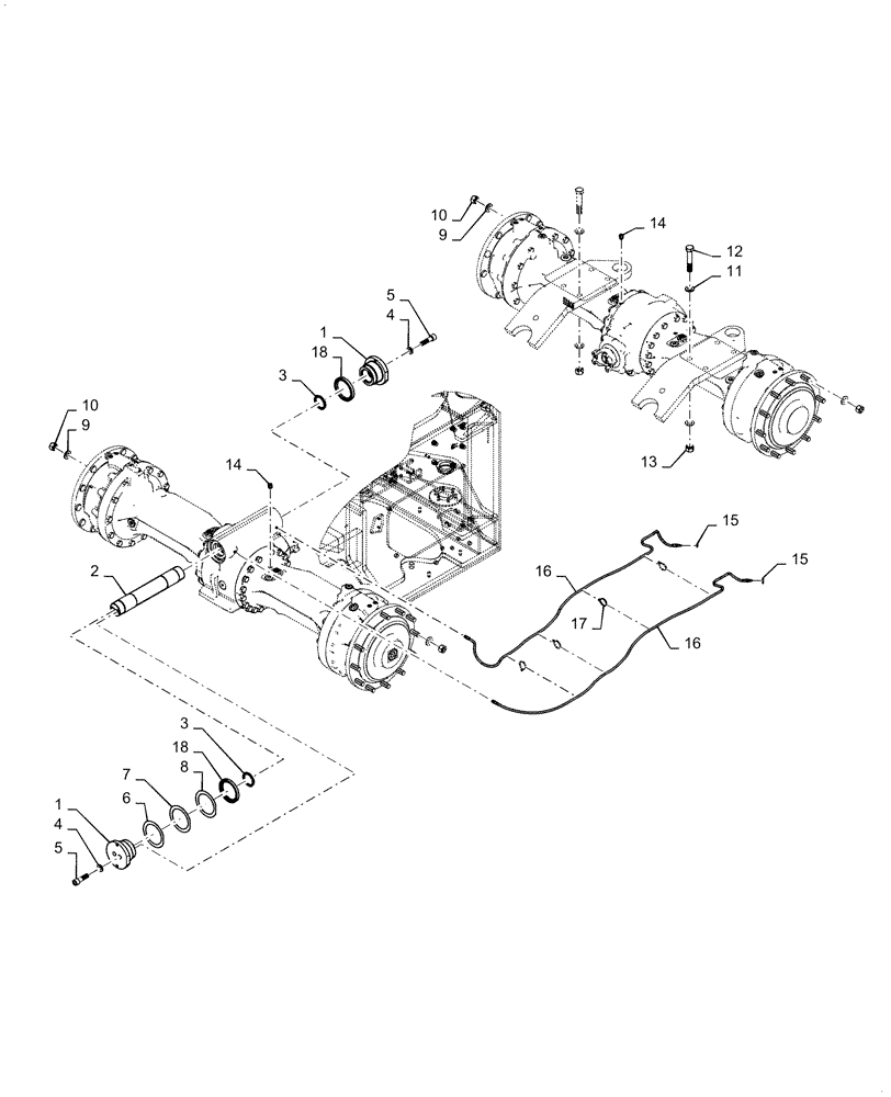 Схема запчастей Case 521F - (25.100.AP) - VAR - 424235 - HEAVY DUTY FRONT DIFFERENTIAL INSTALLATION (25) - FRONT AXLE SYSTEM