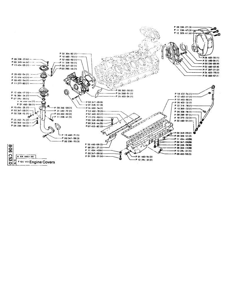 Схема запчастей Case 220CKS - (21) - ENGINE COVERS (01) - ENGINE