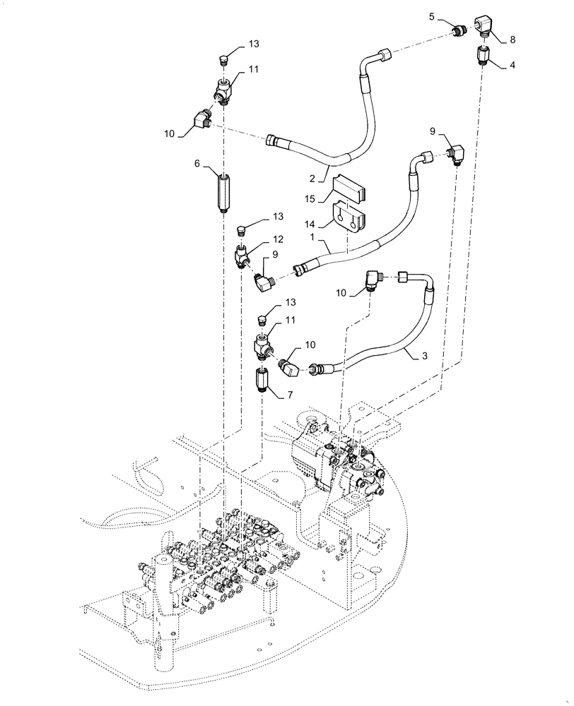 Схема запчастей Case CX36B - (35.310.AG[02]) - HYD. LINE, PUMP, STANDARD (35) - HYDRAULIC SYSTEMS