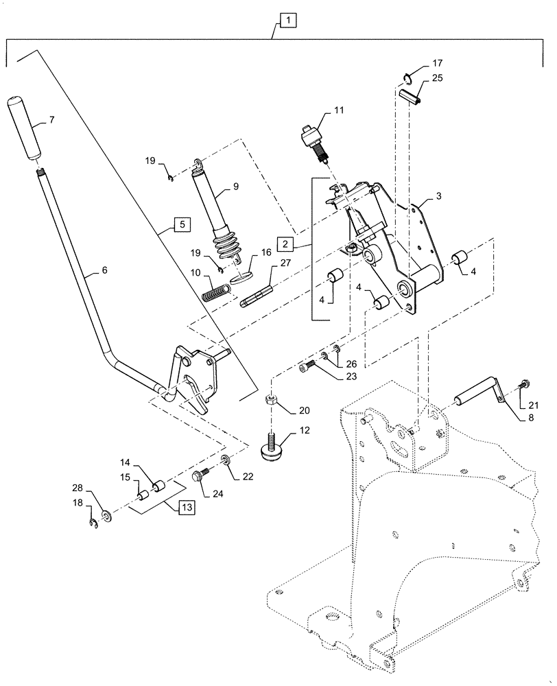 Схема запчастей Case CX36B - (90.151.AN[10]) - CONTROL LEVER, LOCK (90) - PLATFORM, CAB, BODYWORK AND DECALS