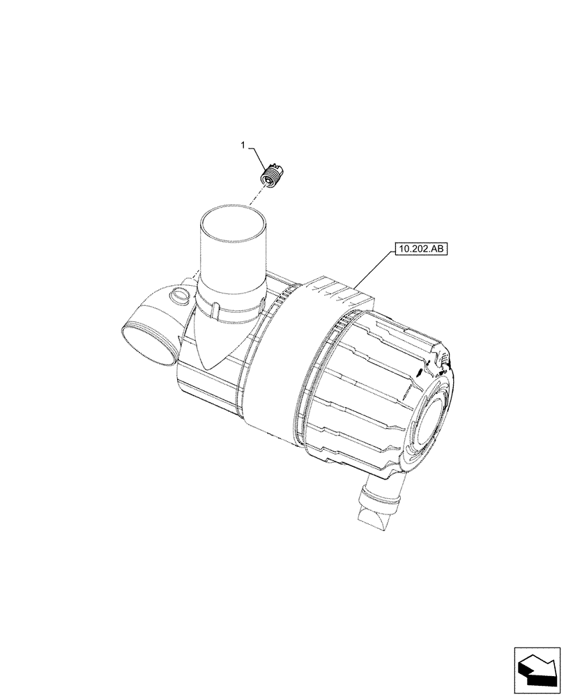 Схема запчастей Case 580SN WT - (55.014.AC) - AIR CLEANER, AIR RESTRICTION INDICATOR (55) - ELECTRICAL SYSTEMS