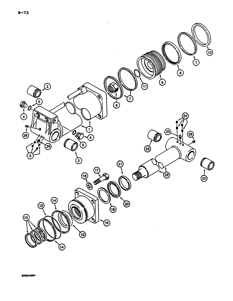 Схема запчастей Case 1187C - (8-72) - BOOM CYLINDER (08) - HYDRAULICS