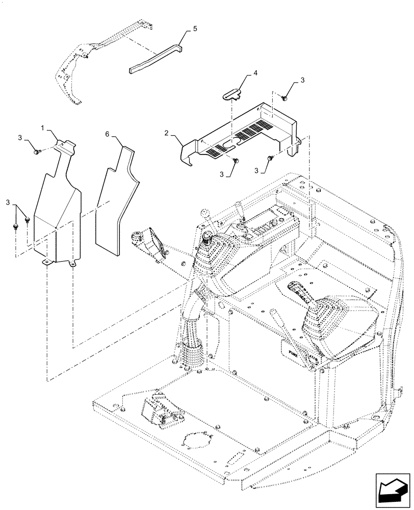 Схема запчастей Case CX31B - (90.151.AN[16]) - COVER ASSY, CANOPY - ASN PX17-40209 (90) - PLATFORM, CAB, BODYWORK AND DECALS