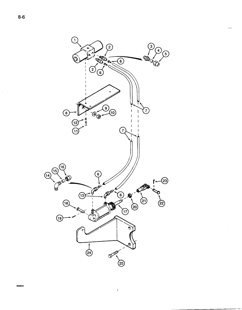 Схема запчастей Case 1086B - (8-006) - HI-LOW SHIFTER AIR CONTROLS (08) - HYDRAULICS