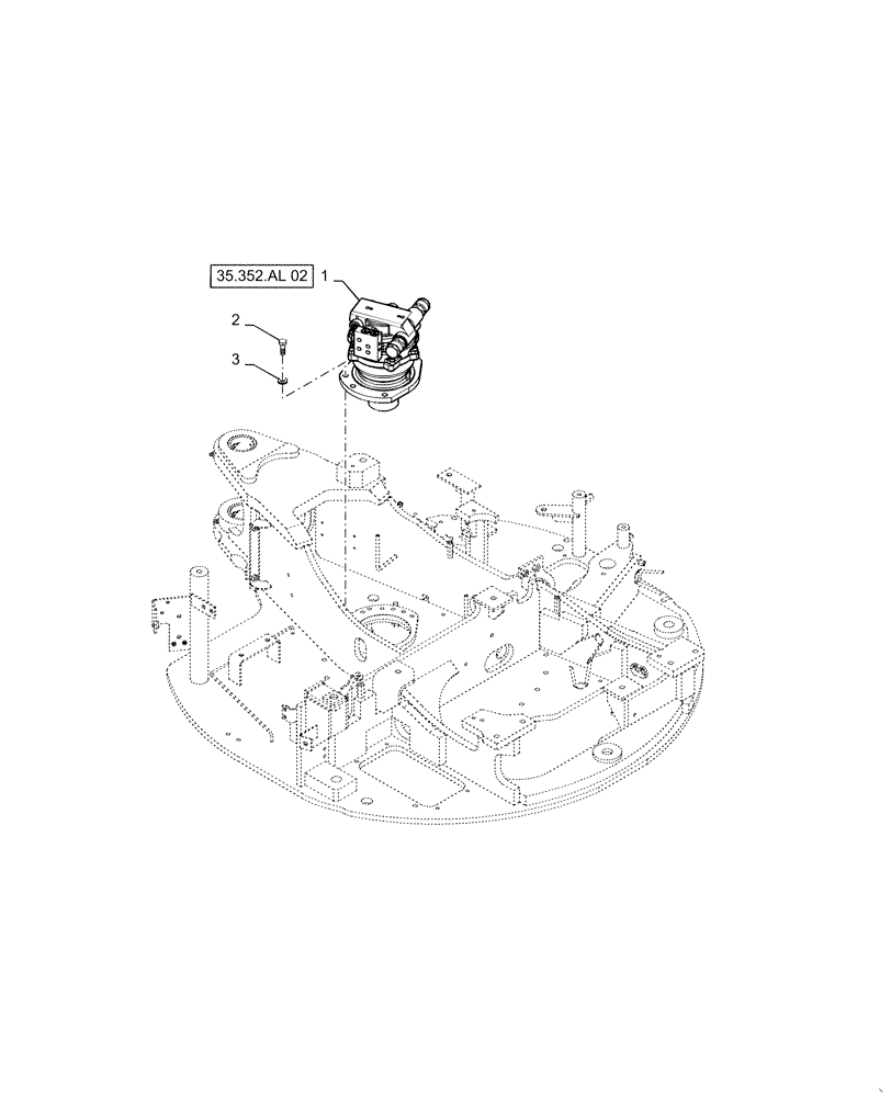 Схема запчастей Case CX36B - (35.352.AL[01]) - MOTOR INSTALL, SWING (35) - HYDRAULIC SYSTEMS