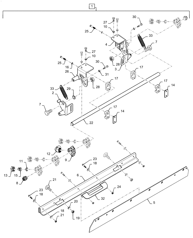 Схема запчастей Case DV36 - (44.510.EA[14]) - DRUM SCRAPER TILTABLE UPPER W-SPRINKLER (44) - WHEELS