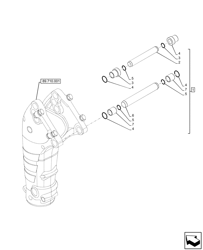 Схема запчастей Case CX80C - (89.700.003) - HAMMER PINS AND BUSHING, EU MODELS (89) - TOOLS