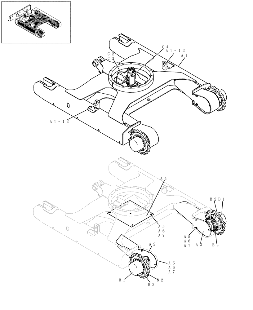 Схема запчастей Case CX27B - (330-01[1]) - LOWER FRAME (39) - FRAMES AND BALLASTING