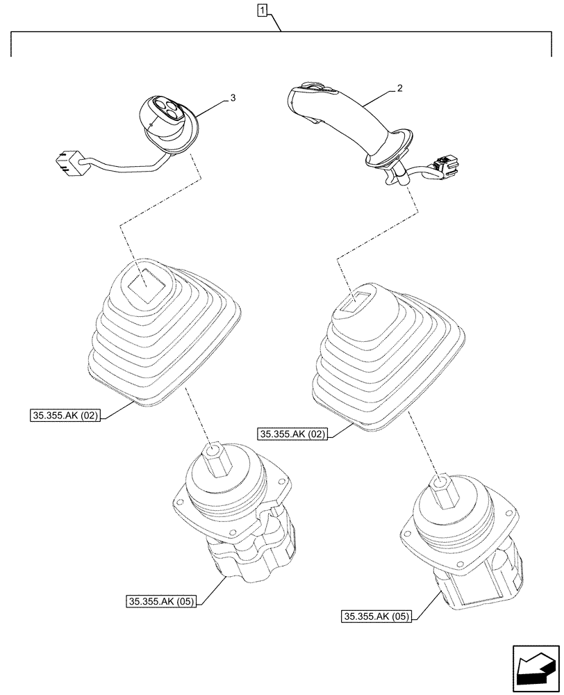 Схема запчастей Case CX350D LC - (88.100.35[102]) - DIA KIT, CLAMSHELL BUCKET, ROTATION, W/ ELECTRICAL PROPORTIONAL CONTROL, JOYSTICK, LH, RH (88) - ACCESSORIES