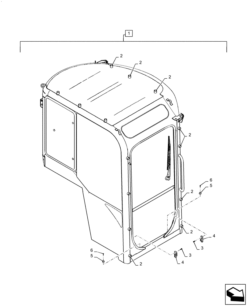 Схема запчастей Case CX36B - (90.154.AA[02]) - CAB, ASSY (90) - PLATFORM, CAB, BODYWORK AND DECALS