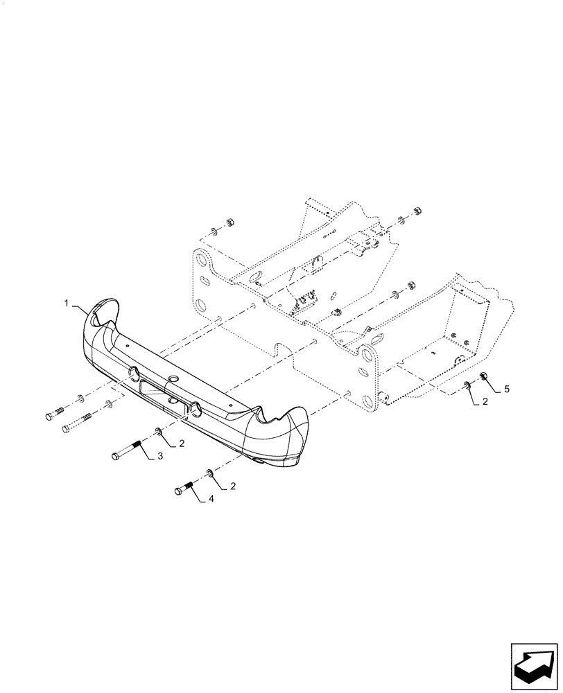 Схема запчастей Case 521F - (39.140.AM[01]) - VAR - 782895 - REAR COUNTERWEIGHT, STANDARD (39) - FRAMES AND BALLASTING