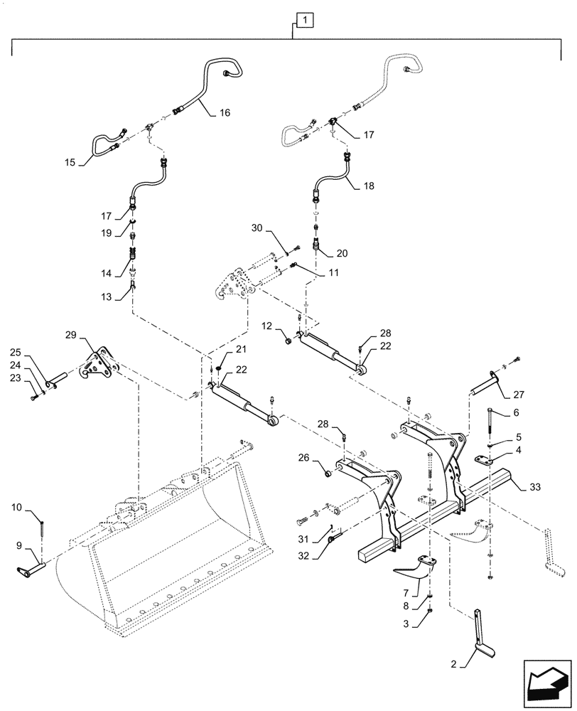 Схема запчастей Case 521F - (82.300.AN[03]) - BUCKET, 3.0 CU YD WITH GRAPPLE (82) - FRONT LOADER & BUCKET