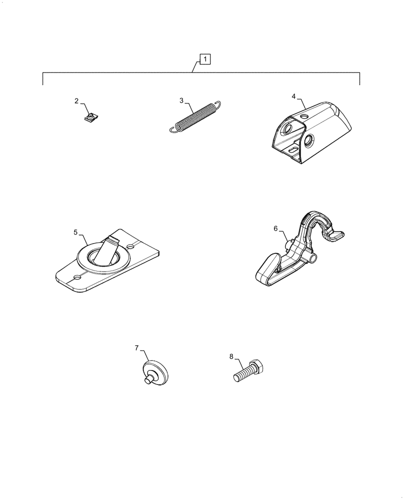 Схема запчастей Case 580SM - (09-56[01]) - KIT LATCHBACK (09) - CHASSIS/ATTACHMENTS