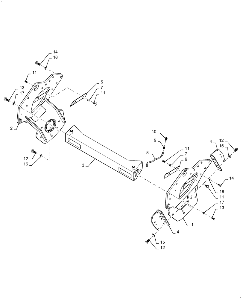 Схема запчастей Case DV209D - (39.500.AN[01]) - DRUM MOUNTING (39) - FRAMES AND BALLASTING