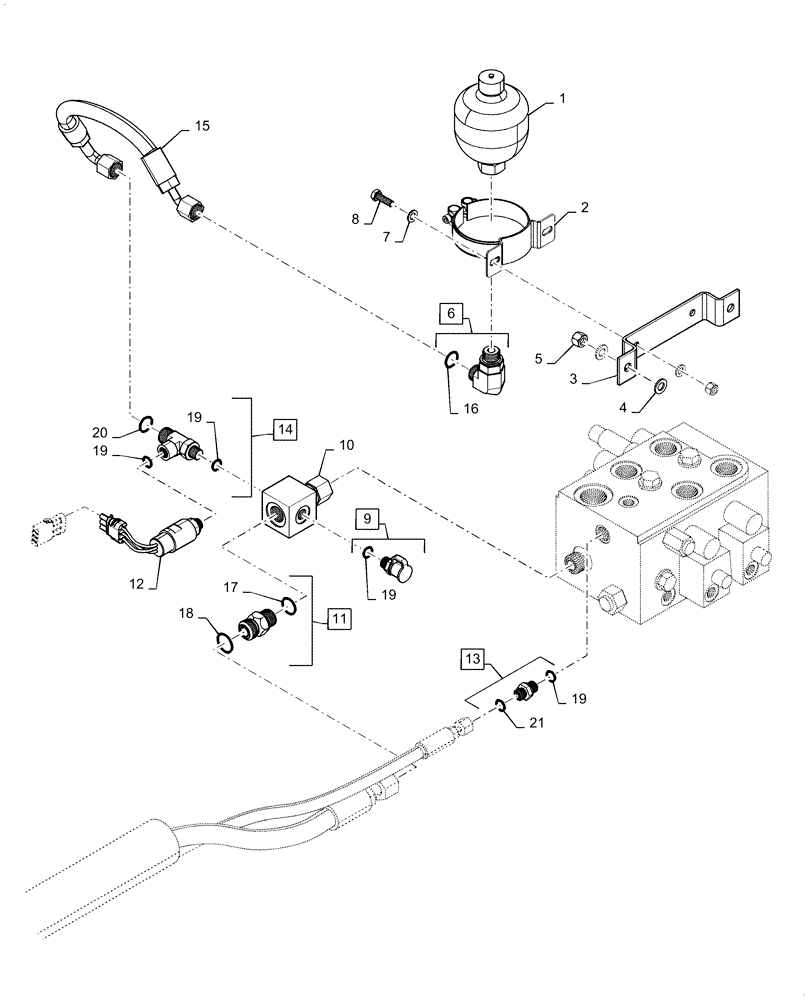 Схема запчастей Case 521F - (41.200.10) - SECONDARY STEERING LOADER VALVE (41) - STEERING