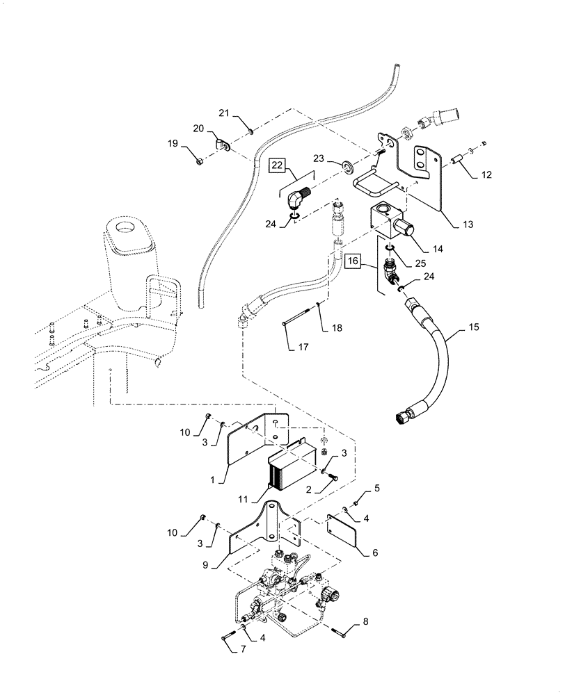 Схема запчастей Case 521F - (41.910.AC) - RELIEF AND PRIORITY VALVE MOUNTING (41) - STEERING