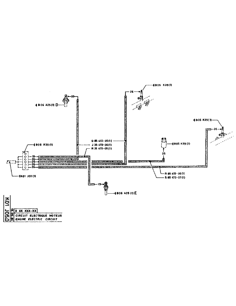 Схема запчастей Case 220 - (B-086) - ENGINE ELECTRIC CIRCUIT (06) - ELECTRICAL SYSTEMS