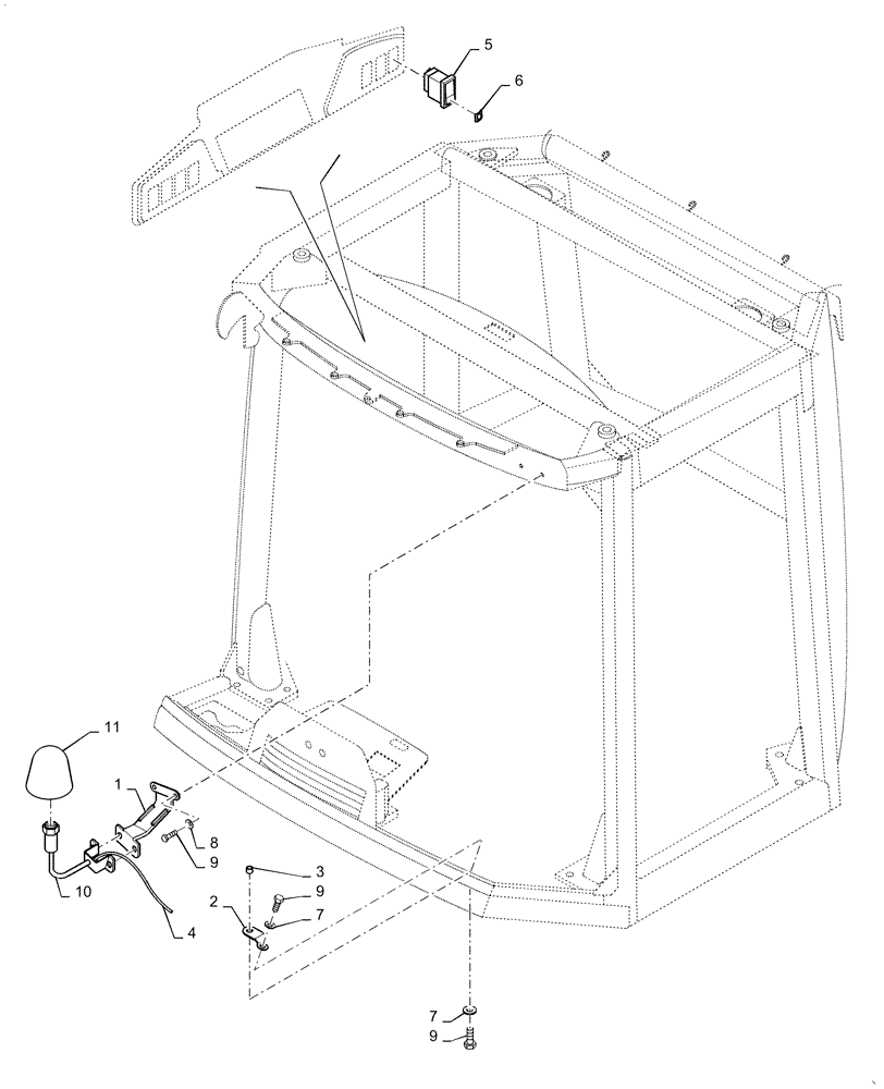 Схема запчастей Case DV210D - (55.404.AC) - ROTARY BEACON INSTALLATION (55) - ELECTRICAL SYSTEMS