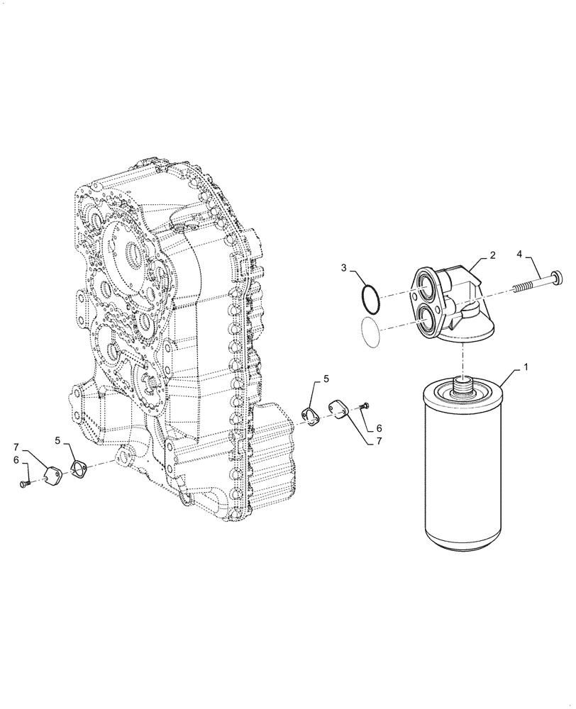 Схема запчастей Case 521F - (21.105.BC) - VAR - 424224 - TRANSMISSION OIL FILTER AND FILL COVER (21) - TRANSMISSION