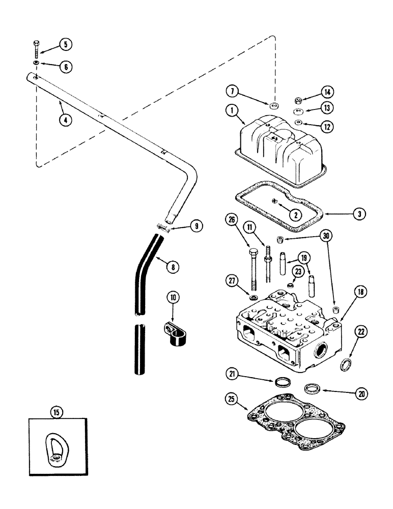 Схема запчастей Case 40 - (014) - CYLINDER HEAD AND COVER, 504BDT ENGINE (10) - ENGINE