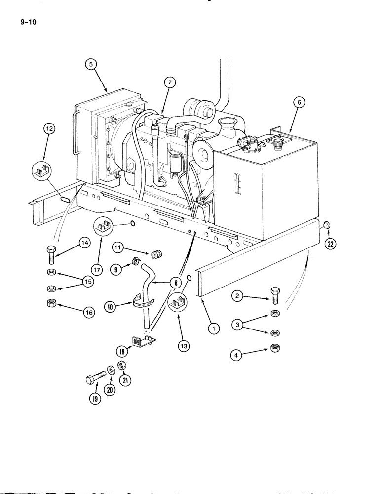 Схема запчастей Case 888 - (9-010) - ENGINE FRAME (09) - CHASSIS