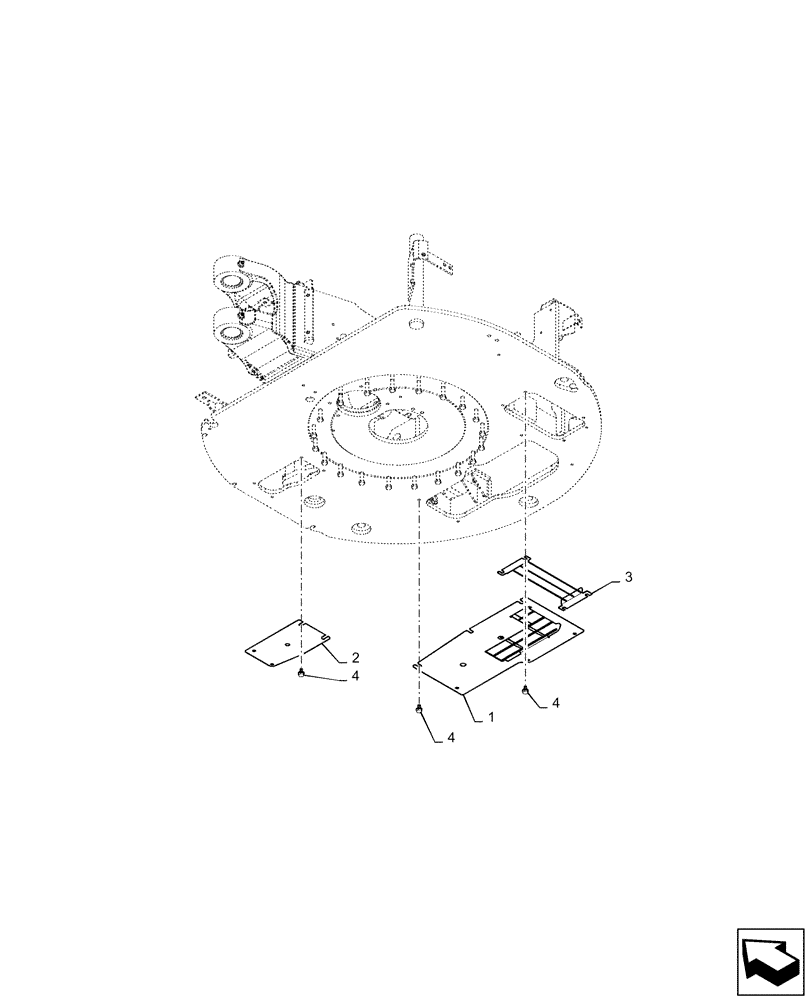 Схема запчастей Case CX36B - (39.100.AH[01]) - COVER ASSY, UNDER (39) - FRAMES AND BALLASTING