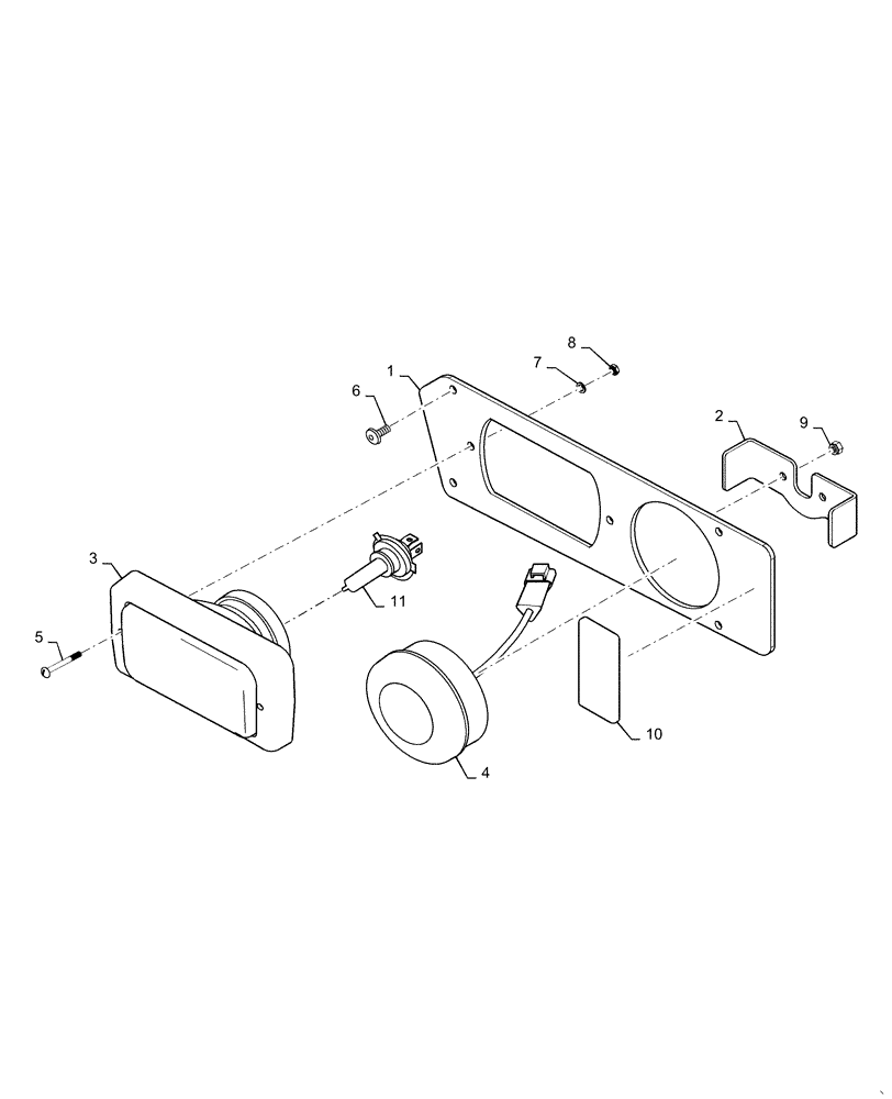 Схема запчастей Case DV210C - (55.404.AQ[01]) - LEFT SIDE FRONT LIGHT (55) - ELECTRICAL SYSTEMS