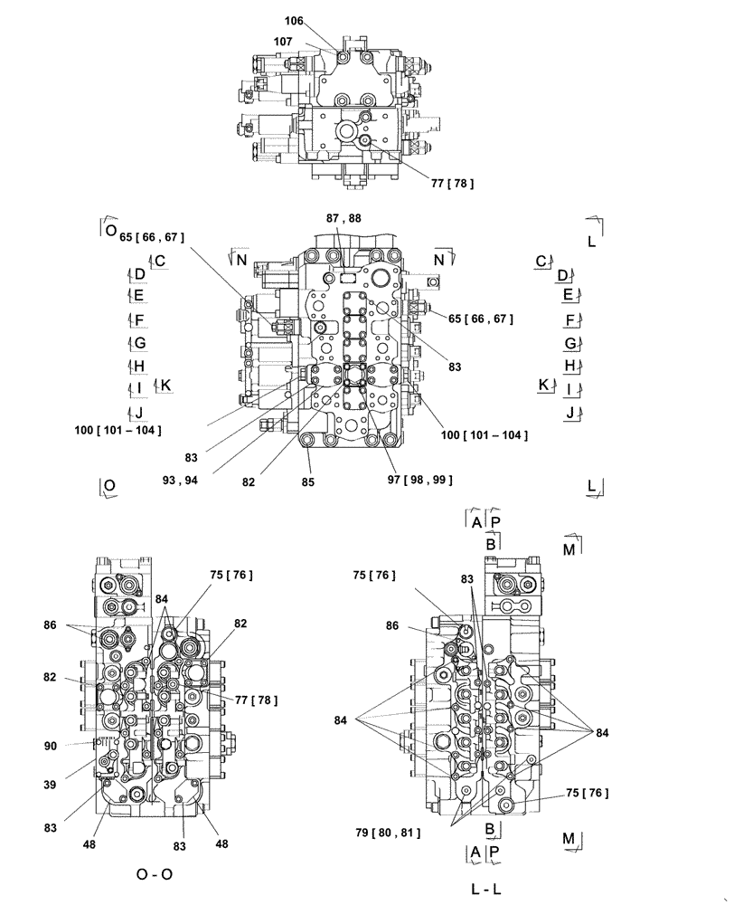 Схема запчастей Case CX210C LC - (35.359.09[01A]) - VALVE ASSY - CONTROL (35) - HYDRAULIC SYSTEMS