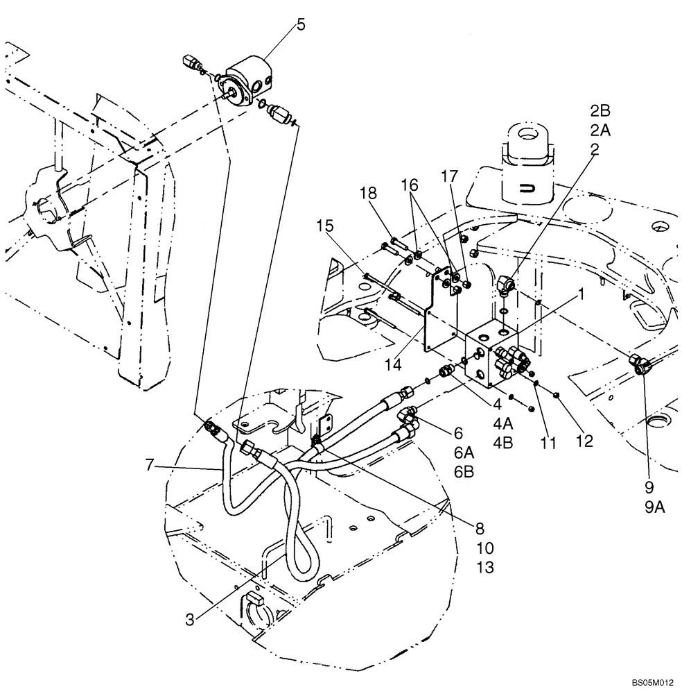 Схема запчастей Case 521D - (02-08A) - COOLING SYSTEM - MOTOR, DRIVE (REVERSIBLE FAN DRIVE) (02) - ENGINE