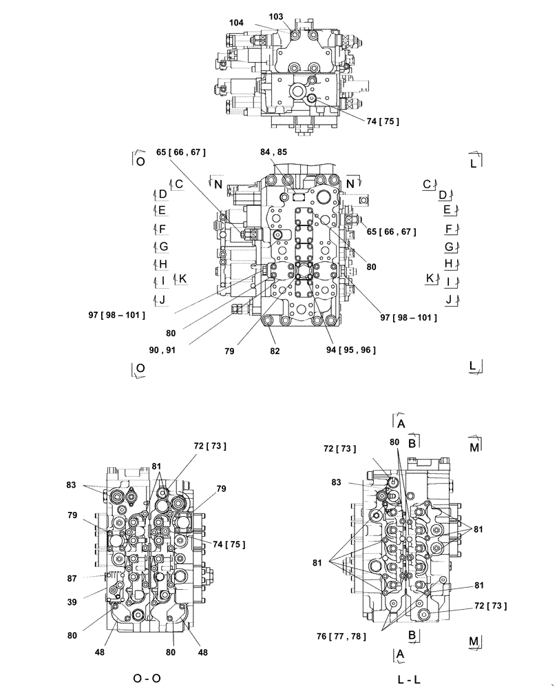 Схема запчастей Case CX210C LC - (35.359.07[01A]) - VALVE ASSY - CONTROL (35) - HYDRAULIC SYSTEMS