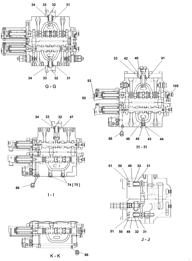 Схема запчастей Case CX210C LC - (35.359.07[05A]) - VALVE ASSY - CONTROL (35) - HYDRAULIC SYSTEMS