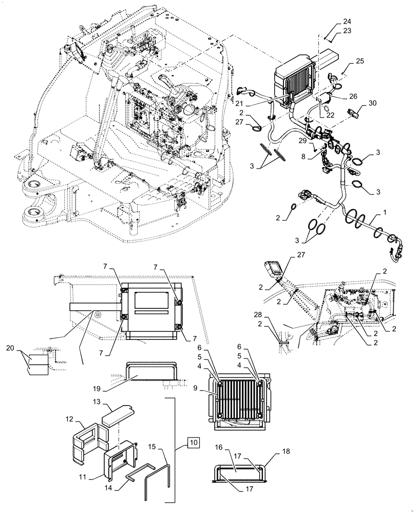 Схема запчастей Case CX36B - (55.050.AH[01]) - HARNESS, ASSY - ASN PX17-40002 (55) - ELECTRICAL SYSTEMS