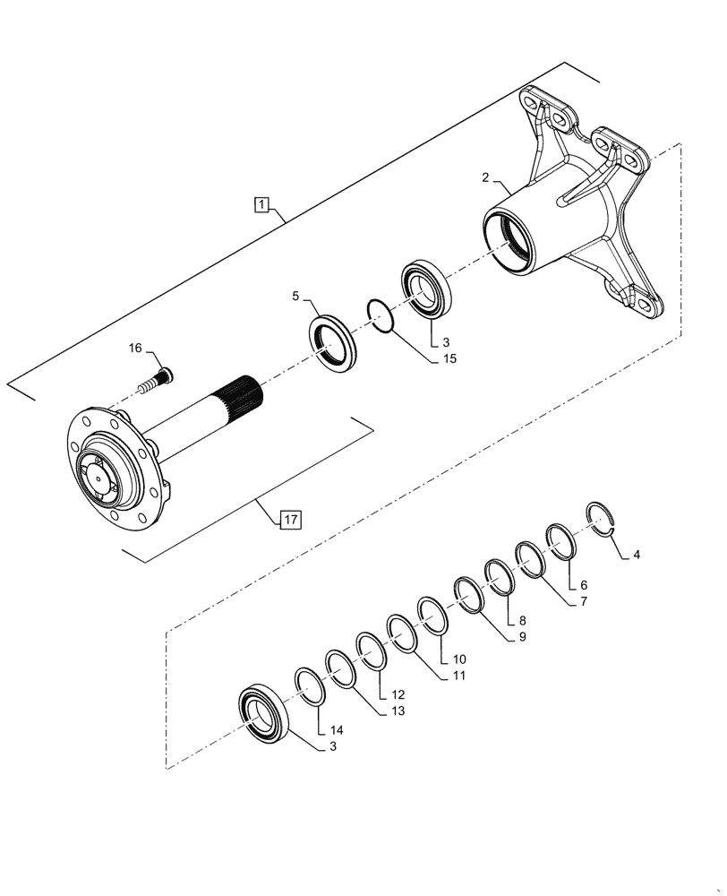 Схема запчастей Case SV340 - (25.450.020) - CHAIN DRIVE AXLE (25) - FRONT AXLE SYSTEM