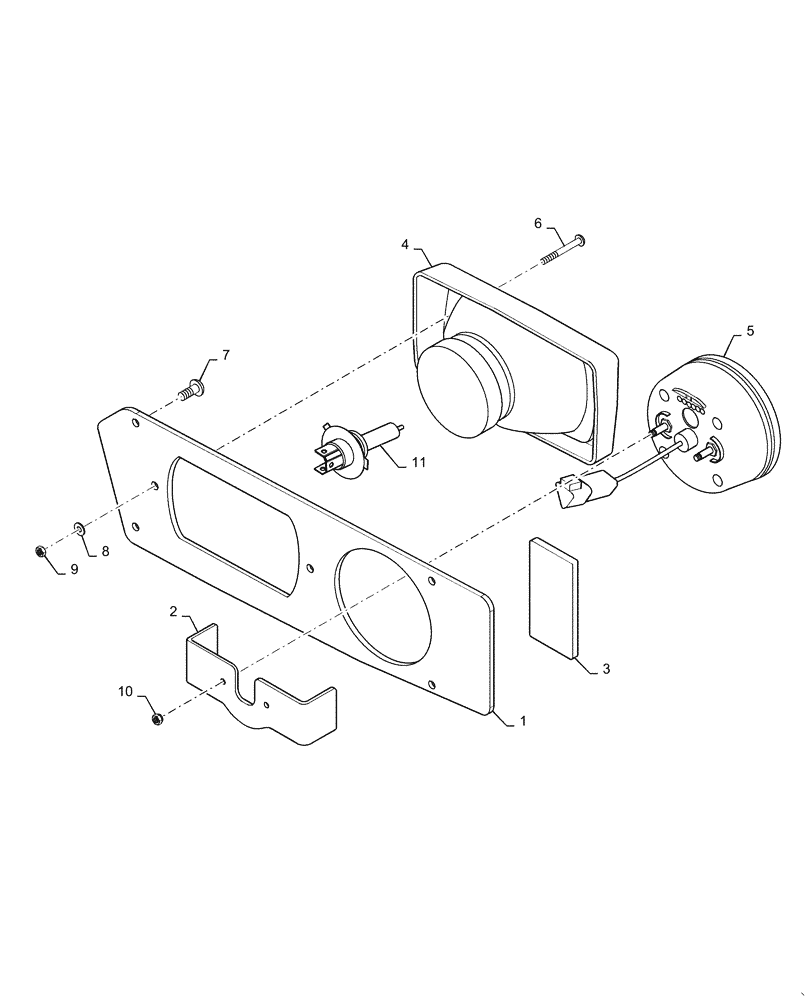 Схема запчастей Case DV210C - (55.404.AQ[03]) - LEFT SIDE REAR LIGHT (55) - ELECTRICAL SYSTEMS