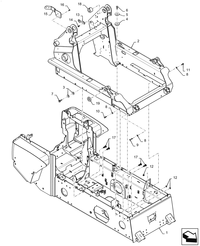 Схема запчастей Case SV340 - (39.100.010) - FRAME & COMPONENTS (39) - FRAMES AND BALLASTING