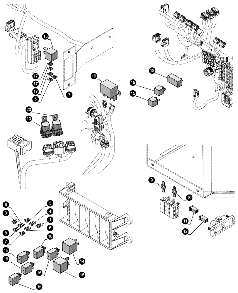 Схема запчастей Case 121F - (05.100.04[03]) - MAINTENANCE PARTS - FUSES (05) - SERVICE & MAINTENANCE