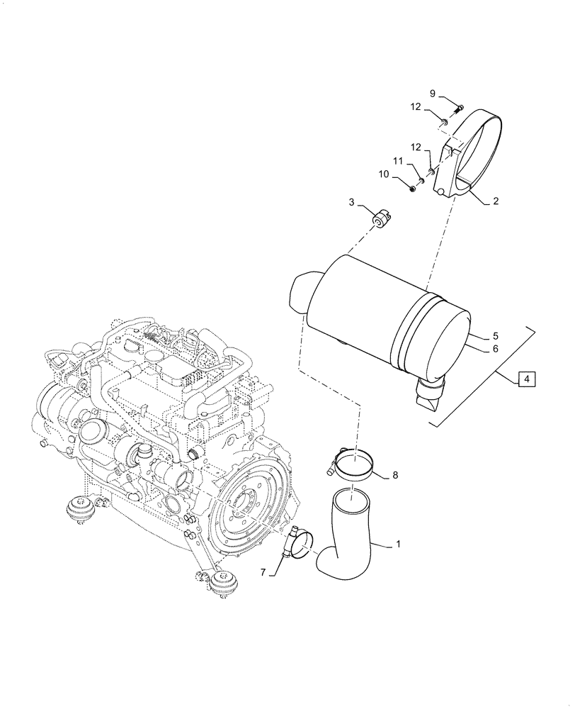 Схема запчастей Case DV209D - (10.202.AD) - AIR CLEANER AND INTAKE PARTS (10) - ENGINE