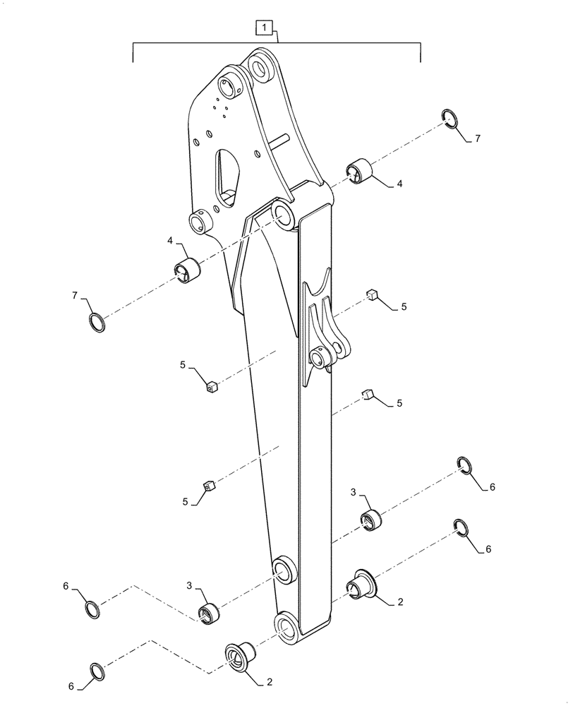 Схема запчастей Case CX36B - (84.912.AA[04]) - ARM 1.37M, ASN PX17-40002 (84) - BOOMS, DIPPERS & BUCKETS